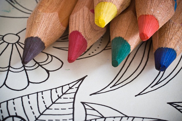 Coloring Book and colored pencils